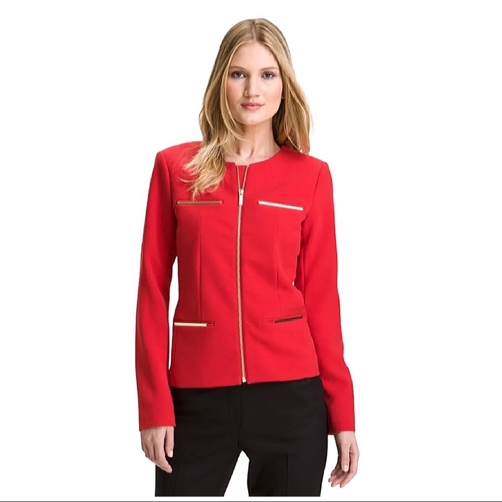 MICHAEL KORS | Metal Trim Blazer Jacket